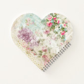 ピンクと緑の蝶の見すぼらしいヴィンテージバラ ノートブック (裏面)