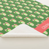 ピンクと緑の蝶パーソナライズされた シェルパブランケット (3/4)