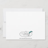 ピンクと緑の赤お洒落ちゃんシャワー招待状 招待状 (裏面)