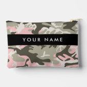 ピンクと緑の迷彩自分の名前をパーソナライズ アクセサリーポーチ (裏面)