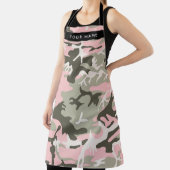 ピンクと緑の迷彩自分の名前をパーソナライズ エプロン (インサイチュ)