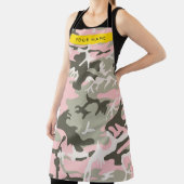 ピンクと緑の迷彩自分の名前をパーソナライズ エプロン (インサイチュ)