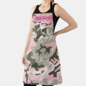 ピンクと緑の迷彩自分の名前をパーソナライズ エプロン (インサイチュ)