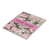 ピンクと緑の迷彩自分の名前をパーソナライズ タイル (側面)