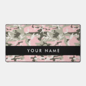 ピンクと緑の迷彩自分の名前をパーソナライズ デスクマット (正面)