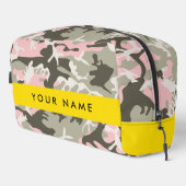 ピンクと緑の迷彩自分の名前をパーソナライズ ドップキット (右コーナー)