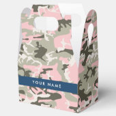 ピンクと緑の迷彩自分の名前をパーソナライズ フェイバーボックス (オープン)