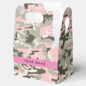 ピンクと緑の迷彩自分の名前をパーソナライズ フェイバーボックス (オープン)