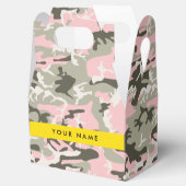 ピンクと緑の迷彩自分の名前をパーソナライズ フェイバーボックス (オープン)