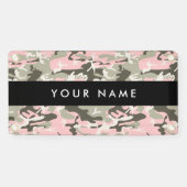 ピンクと緑の迷彩自分の名前をパーソナライズ 横断幕 (横)