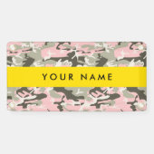 ピンクと緑の迷彩自分の名前をパーソナライズ 横断幕 (横)