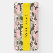 ピンクと緑の迷彩自分の名前をパーソナライズ 横断幕 (縦)