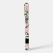 ピンクと緑の迷彩自分の名前をパーソナライズ iPhoneケース (左側面)