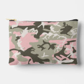 ピンクと緑の迷彩、軍隊、陸軍 アクセサリーポーチ (正面)
