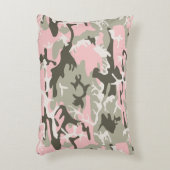 ピンクと緑の迷彩、軍隊、陸軍 アクセントクッション (正面(垂直))