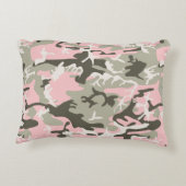 ピンクと緑の迷彩、軍隊、陸軍 アクセントクッション (裏面)