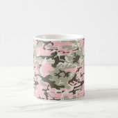 ピンクと緑の迷彩、軍隊、陸軍 コーヒーマグカップ (中央)
