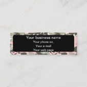 ピンクと緑の迷彩、軍隊、陸軍 スキニー名刺 (正面)