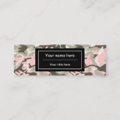 ピンクと緑の迷彩、軍隊、陸軍 スキニー名刺 (裏面)