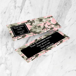 ピンクと緑の迷彩、軍隊、陸軍 スキニー名刺