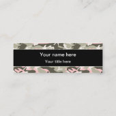 ピンクと緑の迷彩、軍隊、陸軍 スキニー名刺 (裏面)