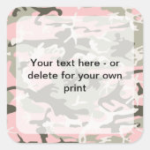 ピンクと緑の迷彩、軍隊、陸軍 スクエアシール (正面)