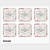 ピンクと緑の迷彩、軍隊、陸軍 スクエアシール (シート)