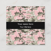 ピンクと緑の迷彩、軍隊、陸軍 スクエア名刺 (裏面)