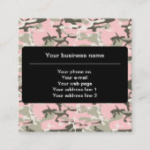 ピンクと緑の迷彩、軍隊、陸軍 スクエア名刺 (正面)