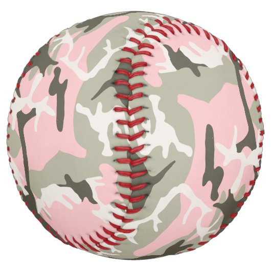 ピンクと緑の迷彩、軍隊、陸軍 ソフトボール (アングル)
