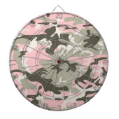 ピンクと緑の迷彩、軍隊、陸軍 ダーツボード (正面)