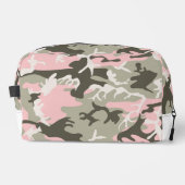 ピンクと緑の迷彩、軍隊、陸軍 ドップキット (正面)