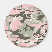ピンクと緑の迷彩、軍隊、陸軍 マグネット (正面)