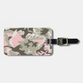 ピンクと緑の迷彩、軍隊、陸軍 ラゲッジタグ (正面横)