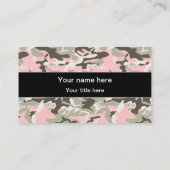 ピンクと緑の迷彩、軍隊、陸軍 名刺 (裏面)