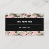 ピンクと緑の迷彩、軍隊、陸軍 名刺 (裏面)