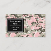 ピンクと緑の迷彩、軍隊、陸軍 名刺 (裏面)