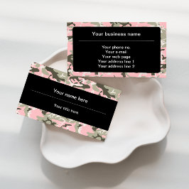 ピンクと緑の迷彩、軍隊、陸軍 名刺