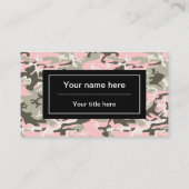 ピンクと緑の迷彩、軍隊、陸軍 名刺 (裏面)