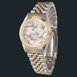 ピンクと緑の迷彩、軍隊、陸軍 腕時計<br><div class="desc">ピンクとエレガントグリーンの色の洗練されたカモフラージュのパターン。トレンディーモダンギフト、あなたの人生の軍隊愛好家に最適。</div>