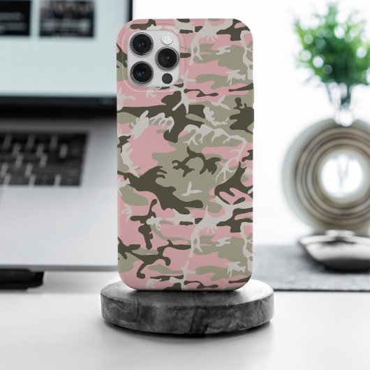 ピンクと緑の迷彩、軍隊、陸軍 Case-Mate iPhoneケース