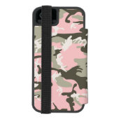 ピンクと緑の迷彩、軍隊、陸軍 INCIPIO iPhoneウォレットケース (フォリオ裏面)