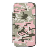 ピンクと緑の迷彩、軍隊、陸軍 INCIPIO iPhoneウォレットケース (フォリオ 正面)