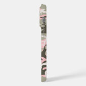 ピンクと緑の迷彩、軍隊、陸軍 iPhoneケース (左側面)