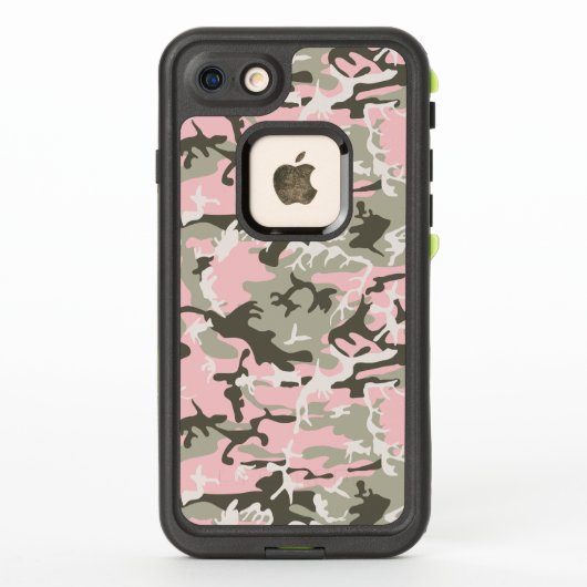 ピンクと緑の迷彩、軍隊、陸軍 LifeProof iPhoneケース (裏面)