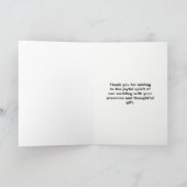 ピンクと緑の長い茎の花ありがとう サンキューカード (内部)