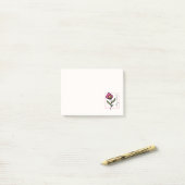 ピンクと緑の長い茎の野生のパーソナライズされた花 ポストイット (デスク上)