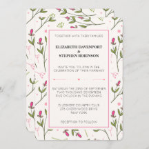 ピンクと緑の長い茎の野生の結婚花