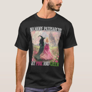 ピンクと緑の魔女のハロウィン、家父長制はもういらない Tシャツ