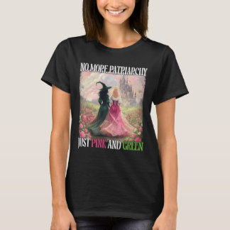 ピンクと緑の魔女のハロウィーン、家父長制はもういらない Tシャツ